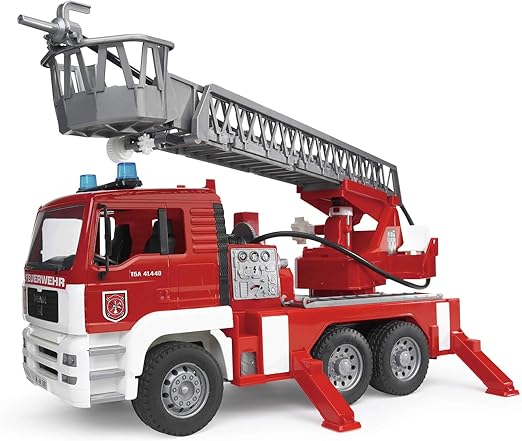 Bruder 02771 MAN Feuerwehr mit Drehleiter, Licht und Sound